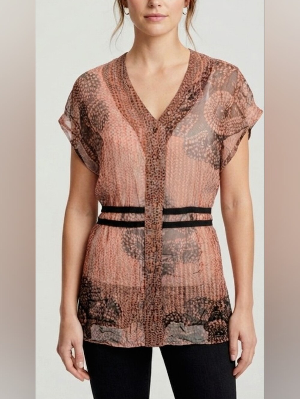 Buffalo David Bitton Sequoia Sheer Tunic  Size XS NWT